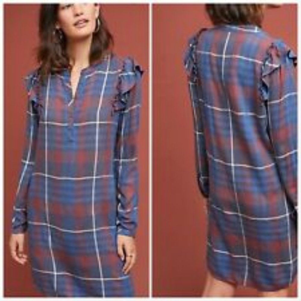 💕Cloth & Stone Ruffled Shirt Dress - Size S…